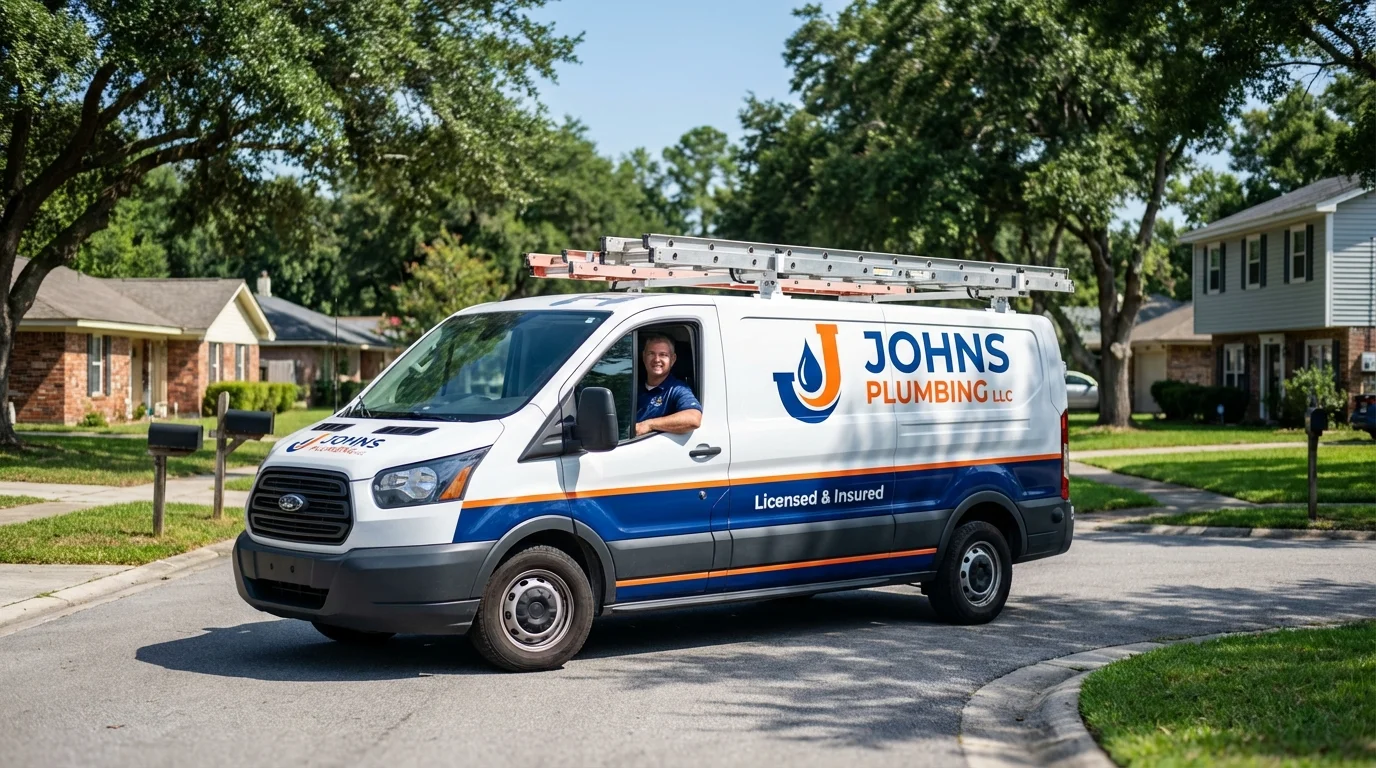 Johns Plumbing LLC service van in Owingsville, KY