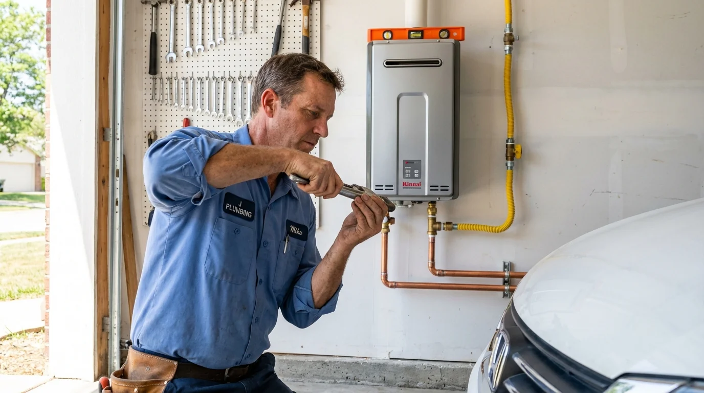 Tankless water heater installation by a Johns Plumbing LLC plumber in Owingsville